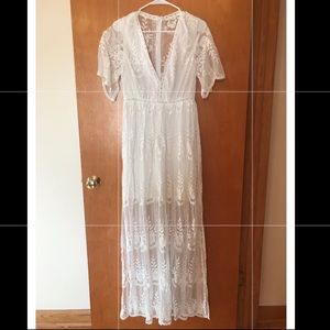 NWOT White boutique crochet dress